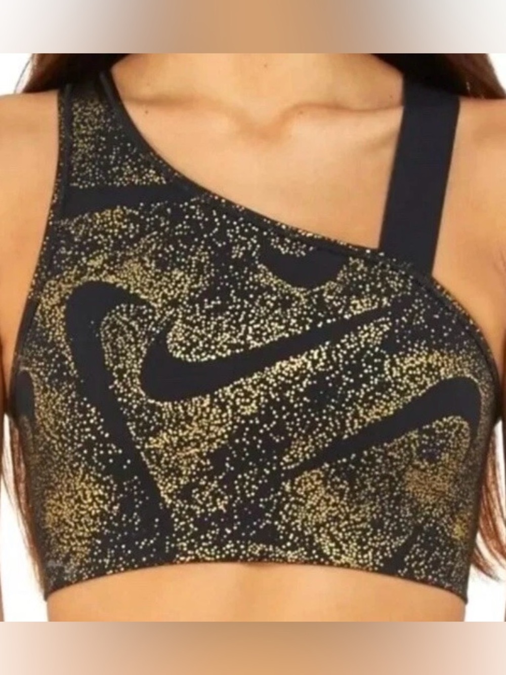 Nike Asymmetric One Strap Sparkle Sports Bra NWT Small DQ5242-010
